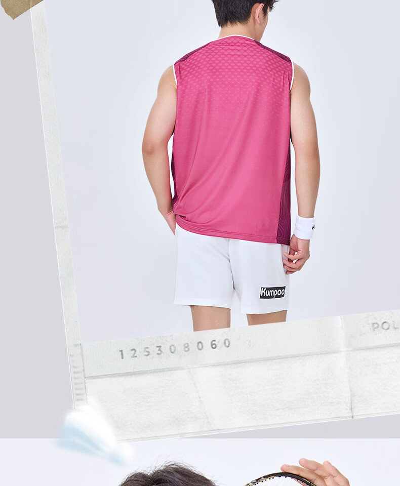 KUMPOO 26th Anniversary New Quick-Dry Breathable Sleeveless Badminton Sports Vest K261M-4057 Dark Blue S 3