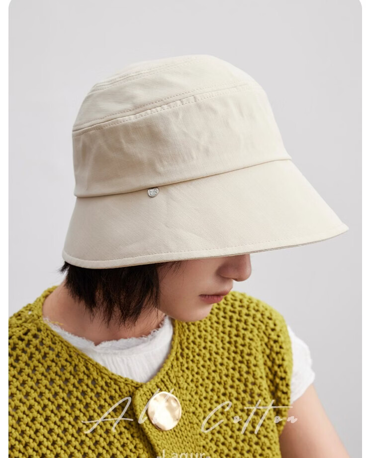 Lagur Classic Style 100% Cotton Fisherman Sun Hat Wide Brim Summer Sunshade Hat Large Head Circumference Classic Black 20