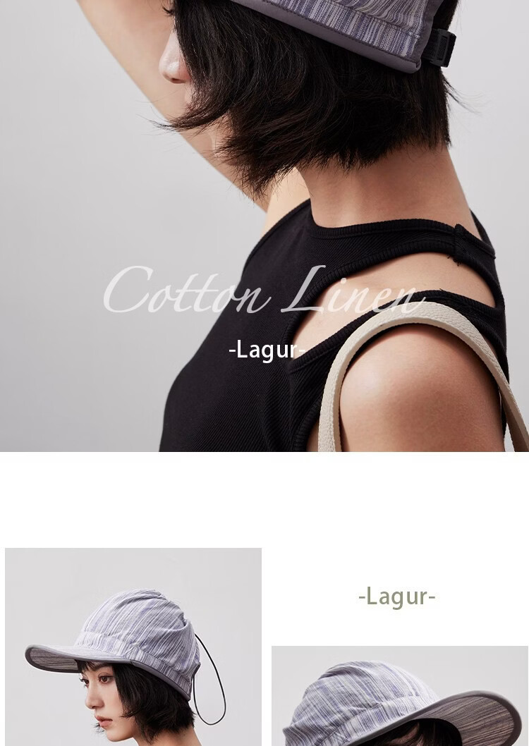Lagur Linen Zero-Burden "Topless Baseball Cap" Sun Protection UPF100+ Sun Hat Denim Blue 17