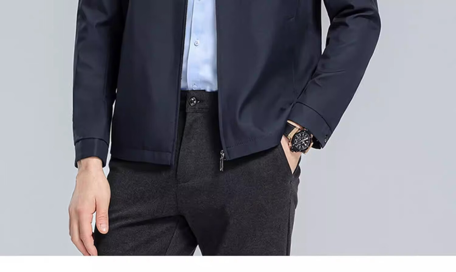 Romon Three-Proof Executive Jacket Men Spring High-End New Lapel Coat Business Official Cadet Jacket Men 21