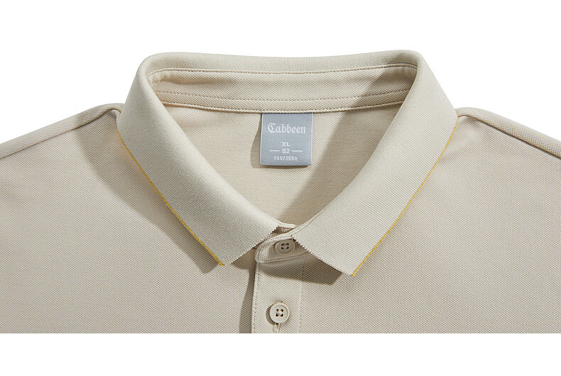 CABBEEN 205g Sweat-Absorbing Honeycomb Texture Short Sleeve Polo Shirt Men Quality Commuter 2026 Spring Breathable Short Sleeve T-Shirt 15