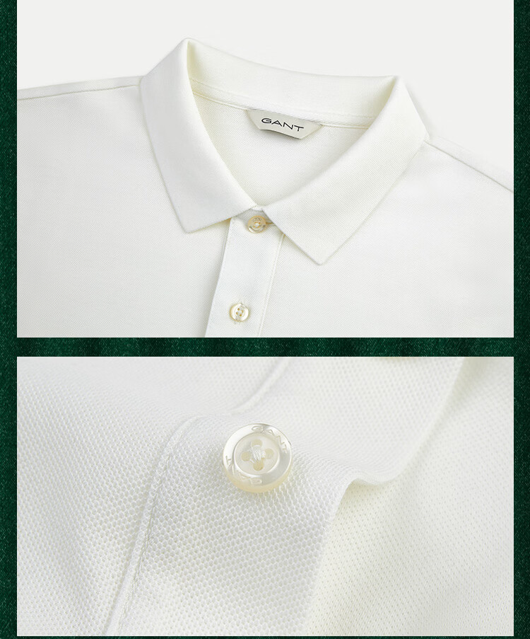 GANT Intelligent Polo 100% Cotton Summer Men's Skin-friendly Antibacterial Short Sleeve T-shirt Light Khaki L 19