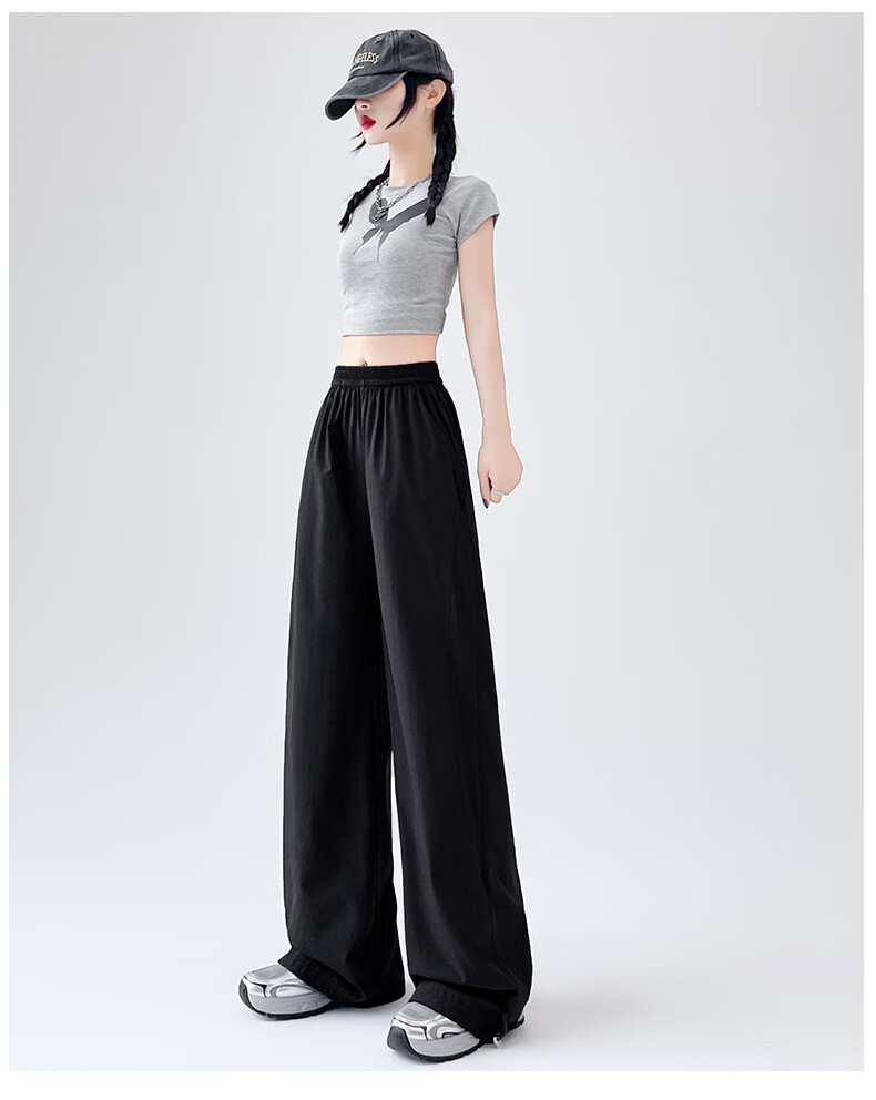 La Chapelle Women's Cargo Pants 2026 New Spring Summer Paratrooper Lightweight Ice Silk Quick-Dry Wide-Leg Drawstring Sports Trousers 10