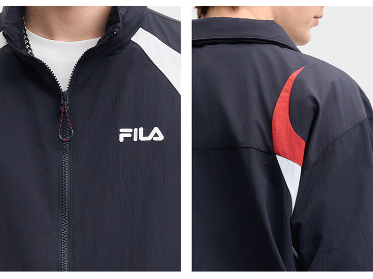 FILA Official Yi Yangqianxi Men's Woven Jacket 2026 Summer Loose Cool Sun Protection Hooded Top 8