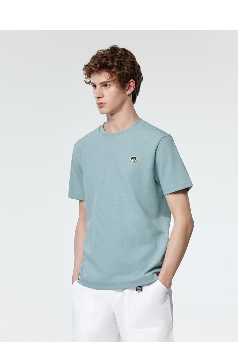 HAZZYS Men's 2026 Summer PHIZ Waffle Knit Crew Neck Short Sleeve T-Shirt ASTZE0DBI67 15