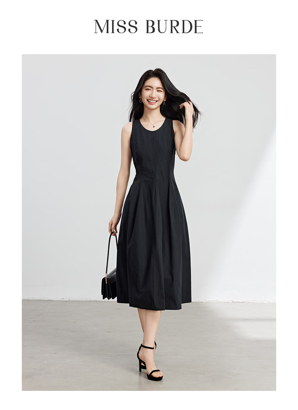 Miss Bird Women's High-End Summer Sleeveless Waist Slimming Office Fitted Tank Dress 18