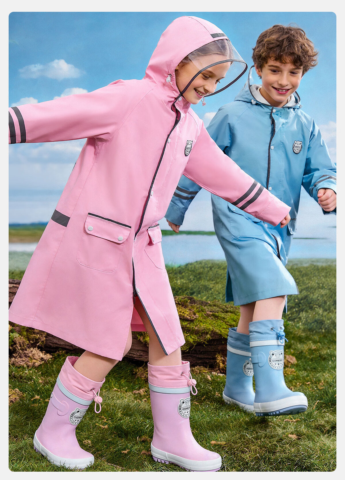 Sweet Baby Kids Rain Boots Boys 7-12 Years Old School Use JD Self-operated Non-slip Durable Rubber Rain Shoes 17