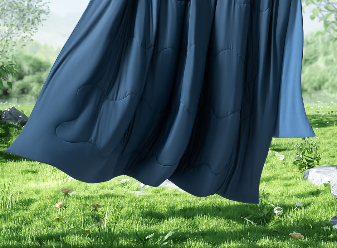 Deep Sleep A-Class Cooling Antibacterial Summer Quilt, Jade Smooth Washable Double Air Conditioning Quilt, Plum Blue 180*200cm 31