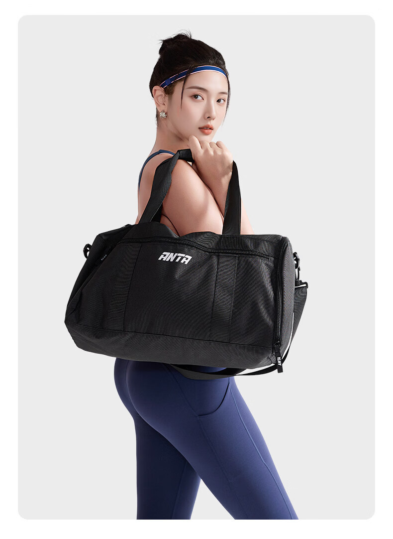 Anta Fitness Bag Short Trip Sports Dry and Wet Separation Swimming Bag Large Capacity Handheld Unisex Crossbody Bucket Bag Purple 18