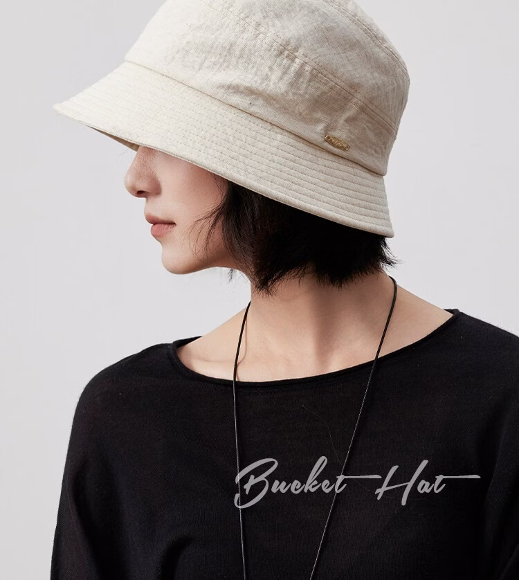 Lagur Cooling Linen "Nature's Essence" Sun Protection Fisherman Hat Small Brim Versatile Summer Sunshade New Style Off-White 11