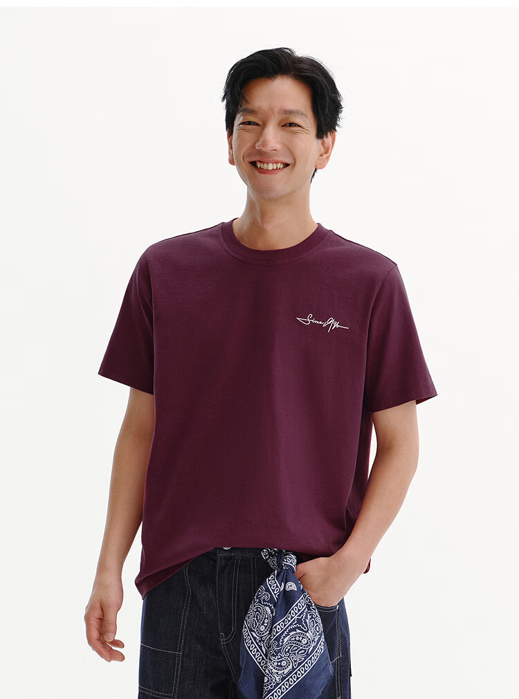 Semir Mall Edition | Men's Summer Short Sleeve T-Shirt Handwritten Style Letter Print Knitwear 2026 Pure Cotton 101326100116 17