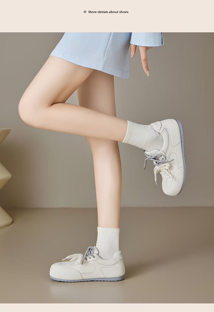 Zhuoshini Internal Height Increasing Trainer Shoes 2026 New Spring Retro Thick Sole White Sports Casual Agan Shoes Off-White Size 35 7