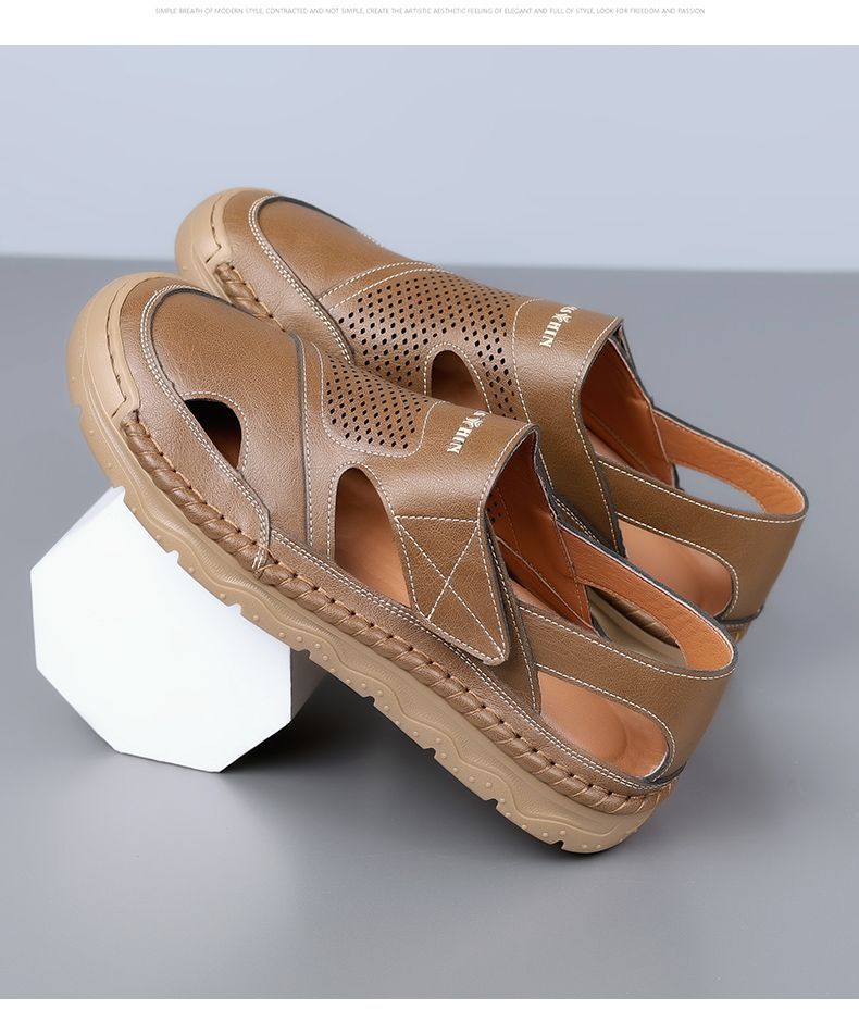 Jingzhenlianggong New Casual Sandals High-Grade Ultra-Soft Men's Breathable Sandals Wear-Resistant Non-Slip Yellow [Classic Model] Size 42 33