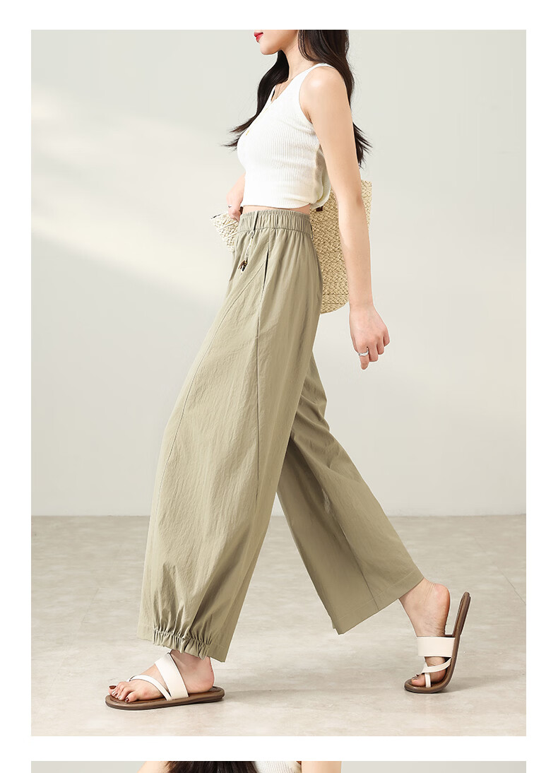 Langsha Chinese Style Flower Bud Casual Pants Women Year of the Horse Spring Summer Thin High Waist Comfortable Wide Leg Lazy Fashion Versatile Pants 14