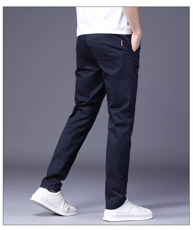 Playboy Summer Lightweight Men's Casual Pants Pure Cotton Loose Straight-Leg New Trendy Brand Versatile Stretch Trousers for Men 23