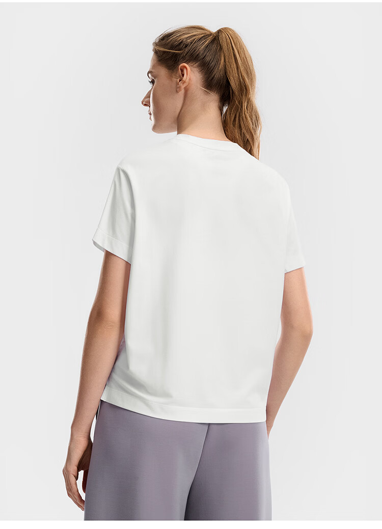 FILA Women's Knitted Short Sleeve T-Shirt 2026 Summer Fitness Sports Colorblock Letter Loose Tee (Sun Qiantong Edition) 9