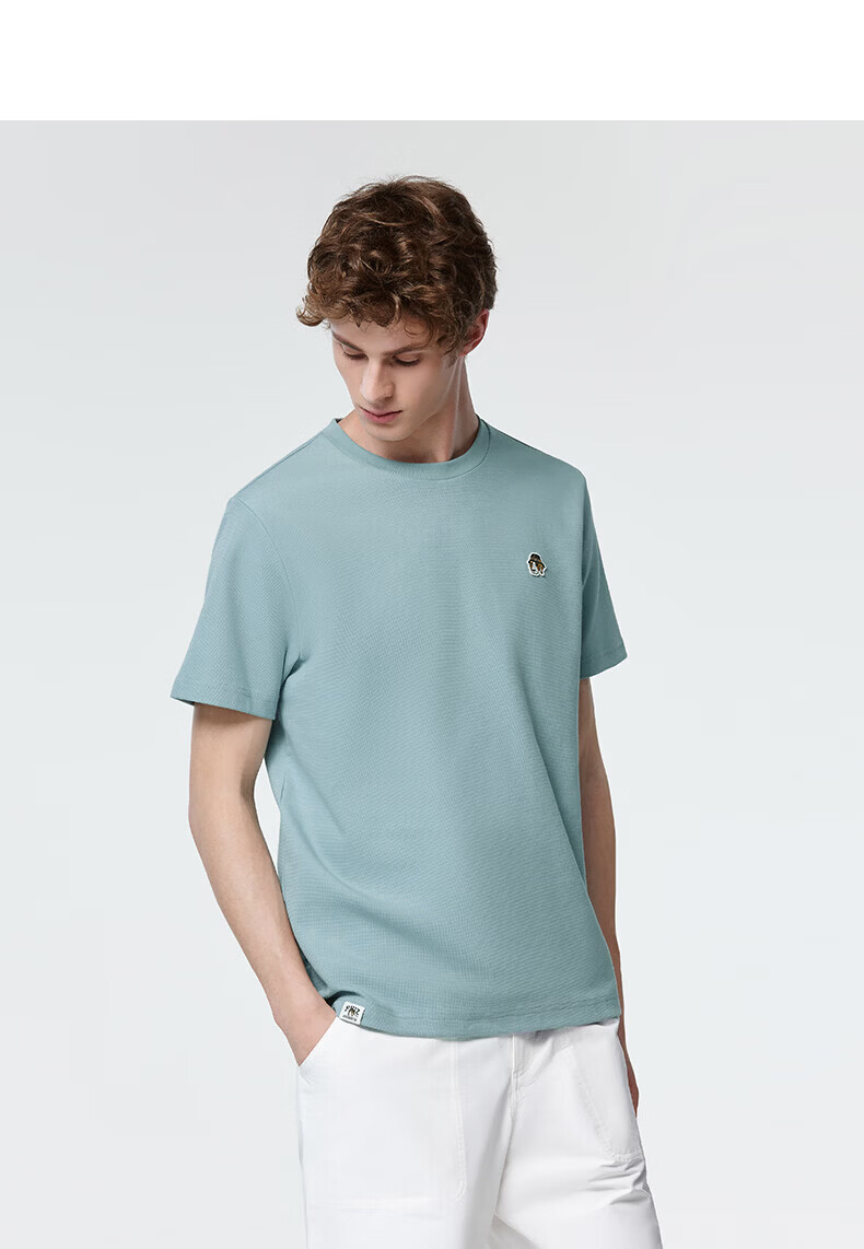 HAZZYS Men's 2026 Summer PHIZ Waffle Knit Crew Neck Short Sleeve T-Shirt ASTZE0DBI67 19
