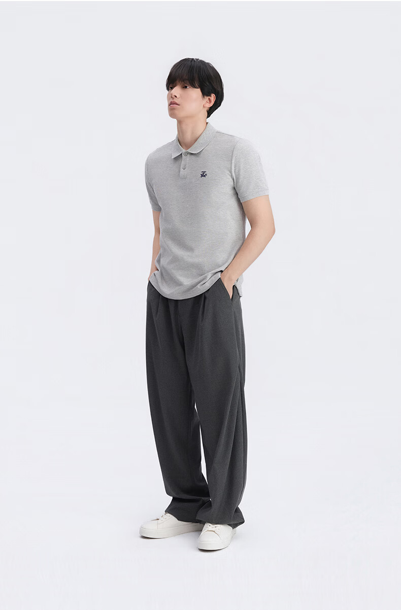 GXG Cool Quick-Dry Men's Slim Fit Polo Shirt with Spurs Embroidery Short Sleeve T-Shirt 2026 Summer New Arrival 24