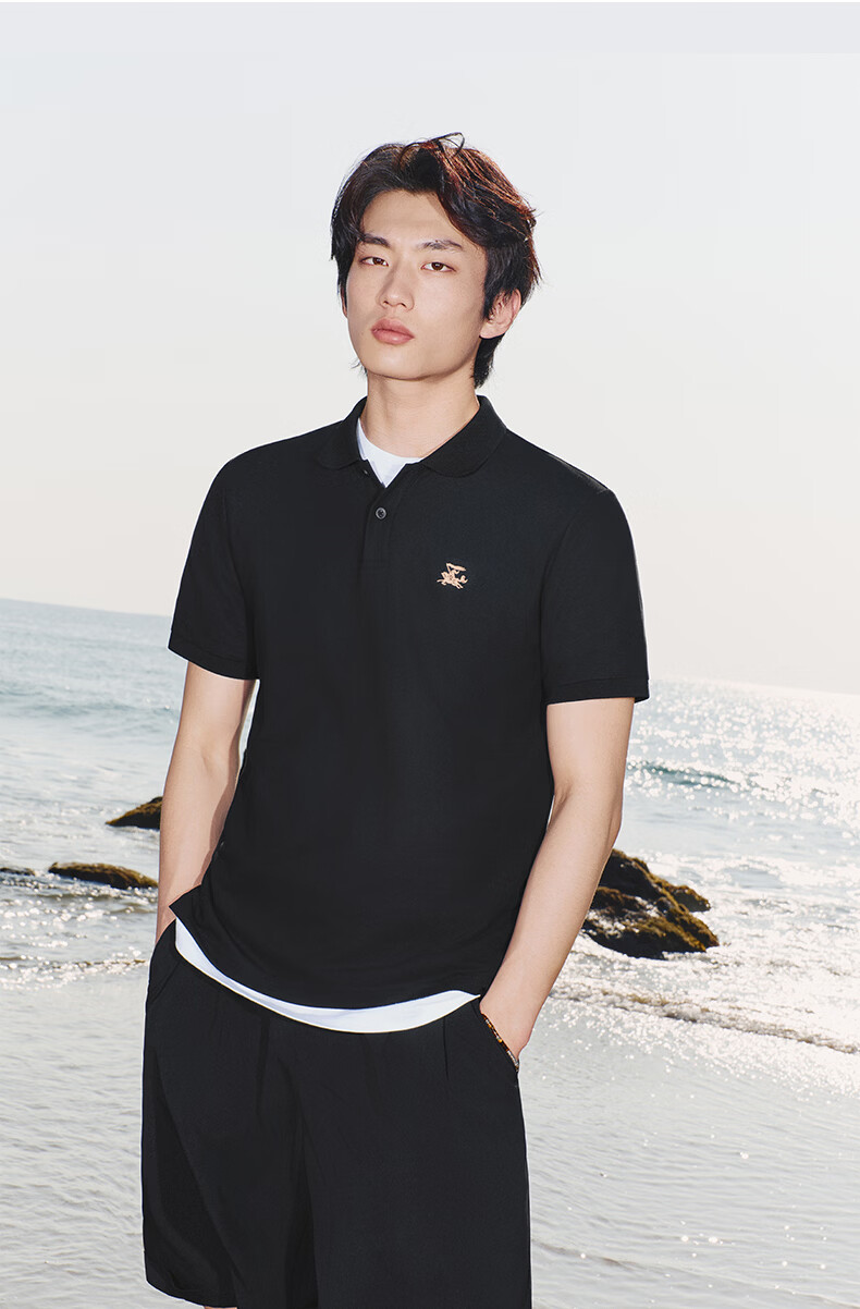 GXG Cool Quick-Dry Men's Slim Fit Polo Shirt with Spurs Embroidery Short Sleeve T-Shirt 2026 Summer New Arrival 13