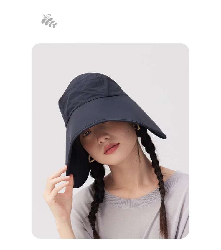 Lagur Large Brim Sunshade Lightweight Sun Protection Fisherman Hat for Women with Ponytail Hole Black 13