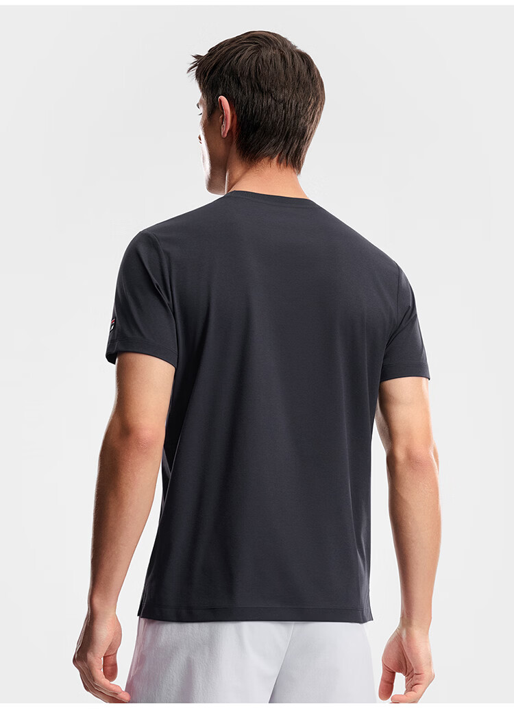 FILA Official Men's Knitted Short Sleeve Shirt 2026 Summer Tennis Sports Moisture-Wicking Quick-Dry Basic T-Shirt 6