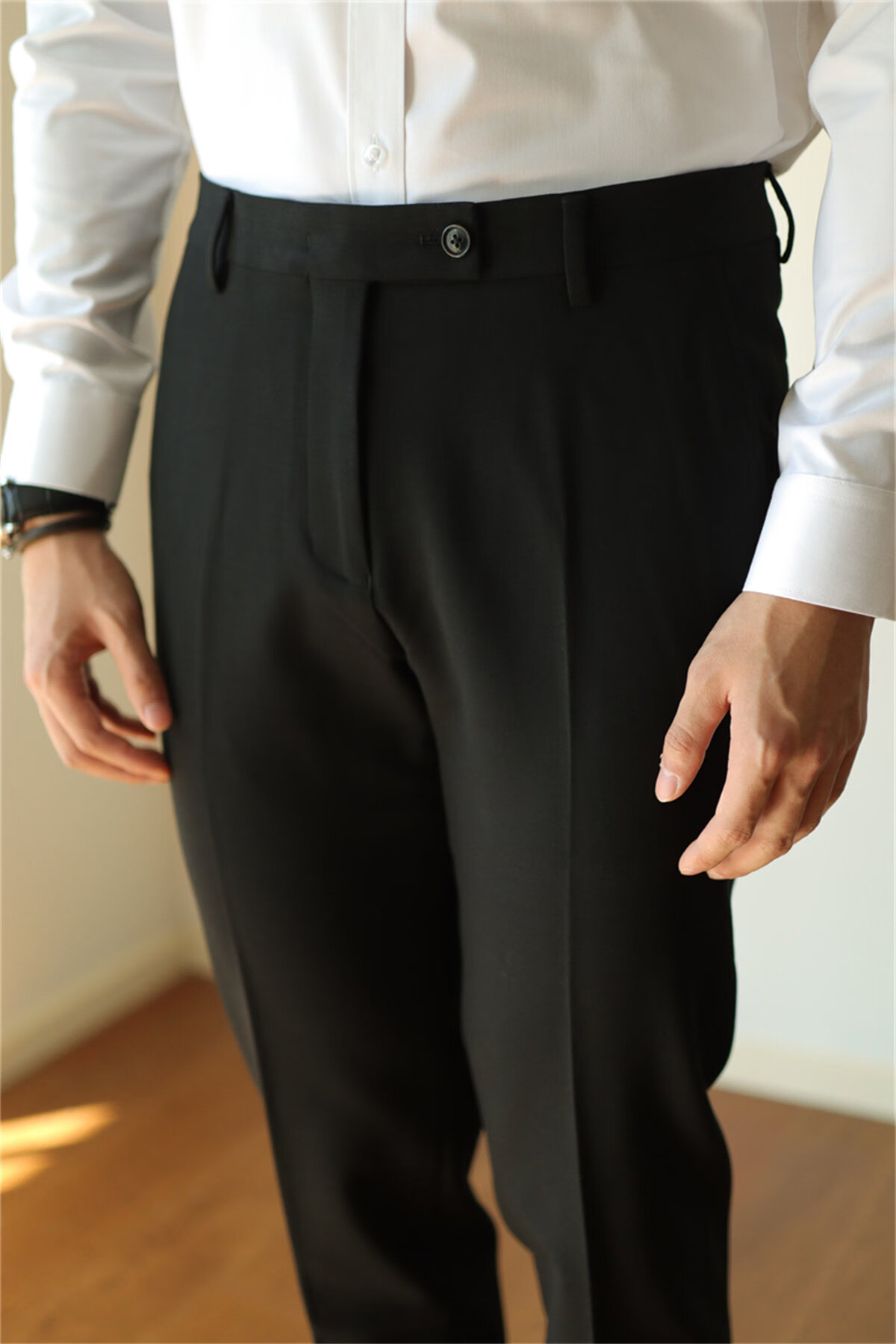PLAYBOY Wrinkle-Resistant Non-Iron Slim Fit Stretch Breathable Straight-Leg Business Pants for Men Spring Summer All-Season 46