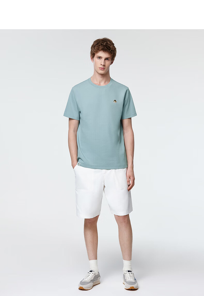 HAZZYS Men's 2026 Summer PHIZ Waffle Knit Crew Neck Short Sleeve T-Shirt ASTZE0DBI67 14