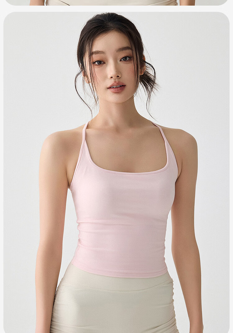 Free Style Women's Sports Bra with Padding Yoga Backless Camisole Pilates Training Running Fitness Bra Spring Summer 9