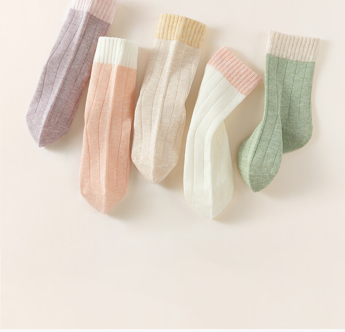 Mianzhuwu Children's Socks Girls Spring Summer Pure Cotton Class A 10A Antibacterial Odor-Resistant Sweat-Absorbing Seamless Mid-Calf Socks 5 Pairs 21