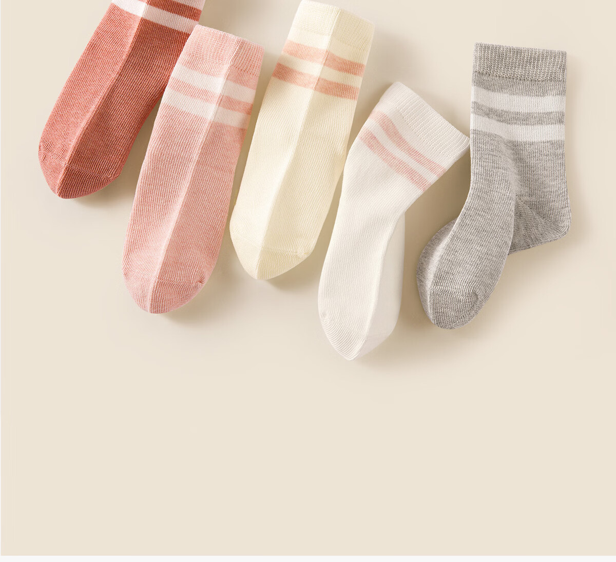 Mianzhuwu Children's Socks Girls Spring Summer Pure Cotton Class A 10A Antibacterial Odor-Resistant Sweat-Absorbing Seamless Mid-Calf Socks 5 Pairs 15