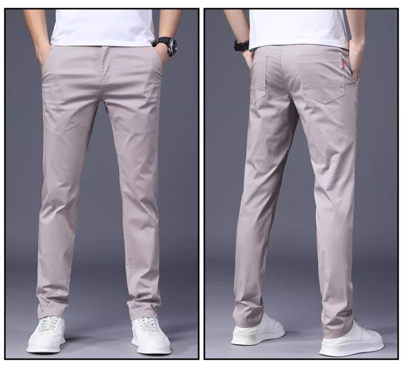 Playboy Summer Lightweight Men's Casual Pants Pure Cotton Loose Straight-Leg New Trendy Brand Versatile Stretch Trousers for Men 18