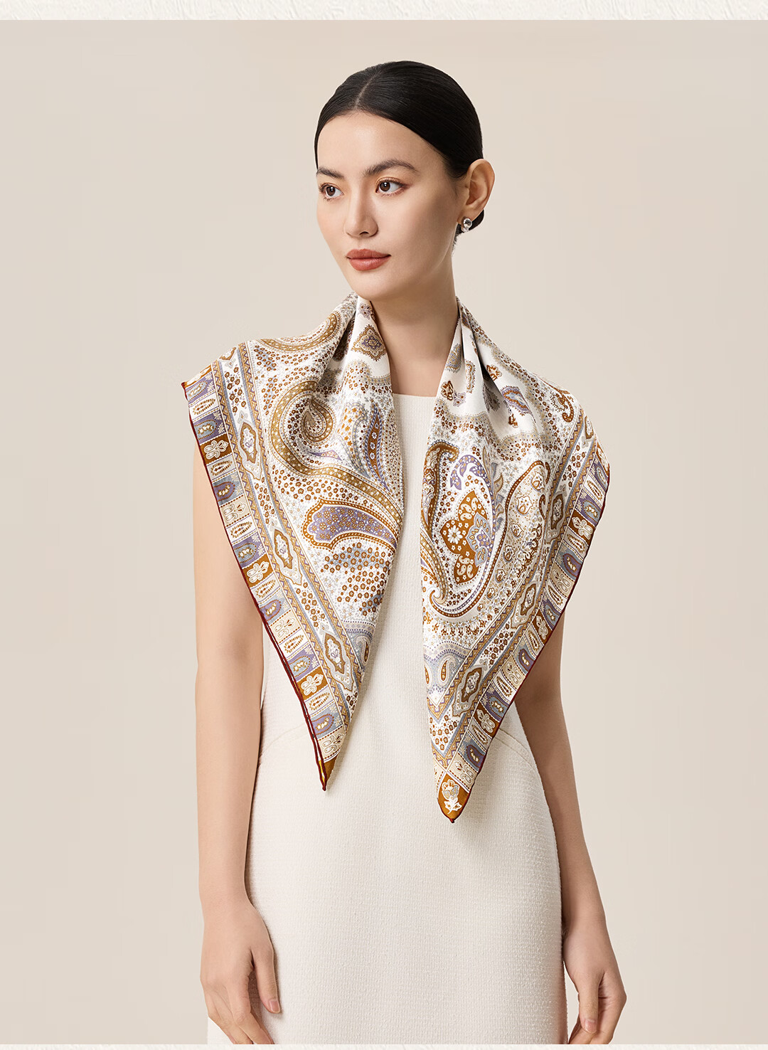 Shanghai Story 100% Mulberry Silk Printed Silk Scarf Shawl Gift Box for Mom and Girlfriend 9
