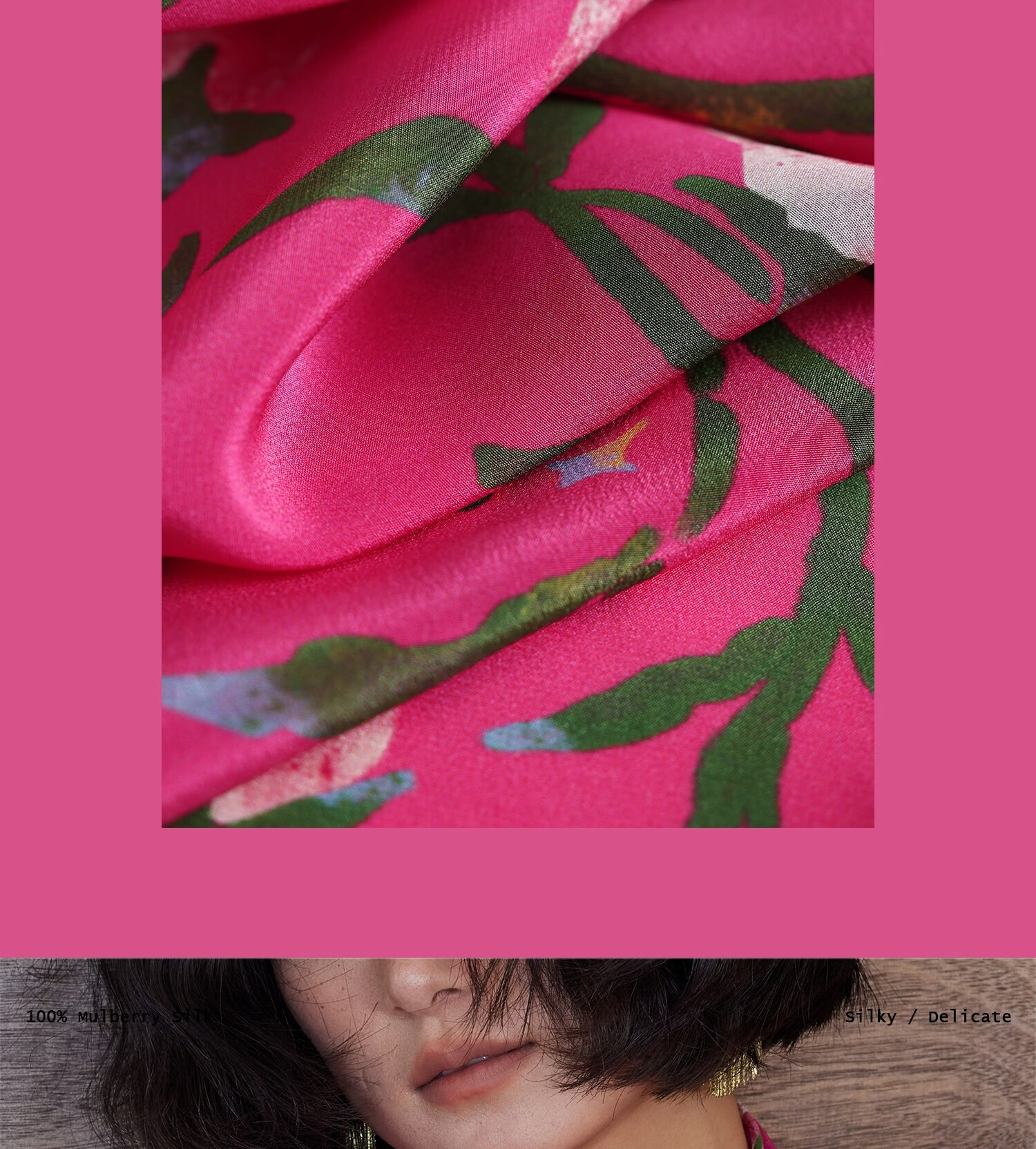 Lagur "Rose Red Morning Glory" Original Handmade Fine Rolled Mulberry Silk Scarf Midnight Blue (Pink Gift Box) 2