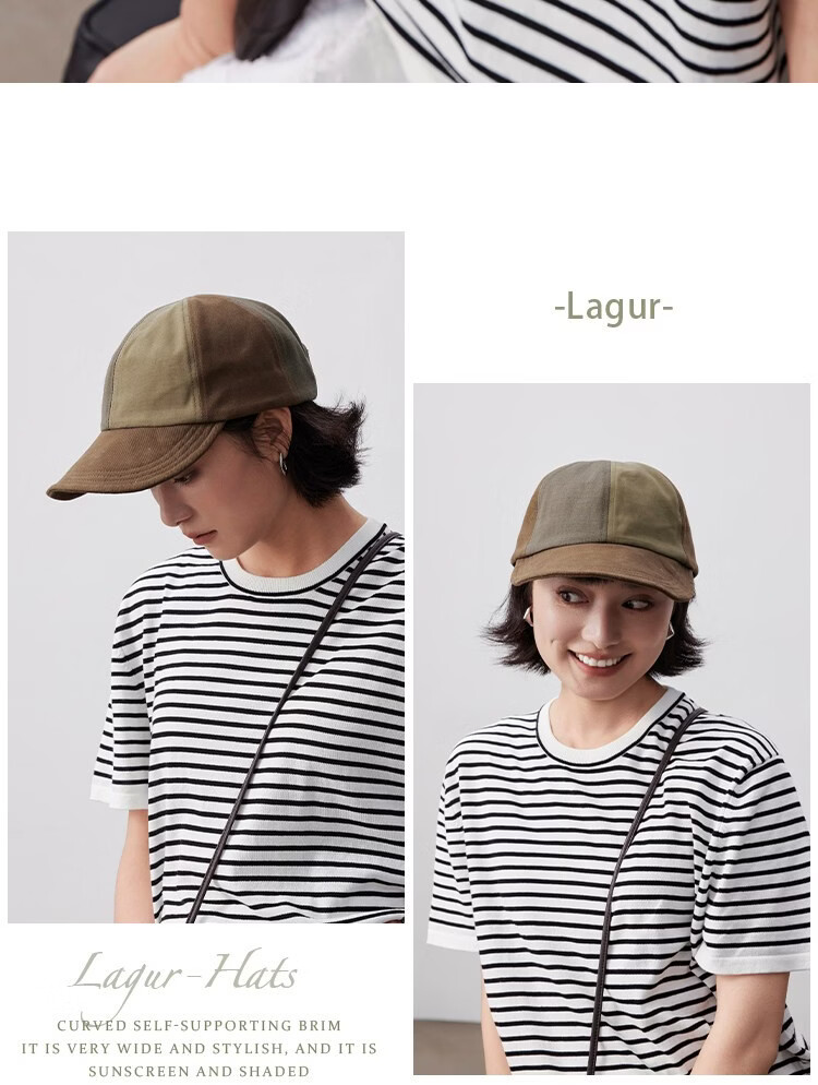 Lagur Couple Edition "Black Gray Yamamoto Style" 100% Cotton Duckbill Baseball Cap Sun Hat Face Slimming Firebrick Red 28