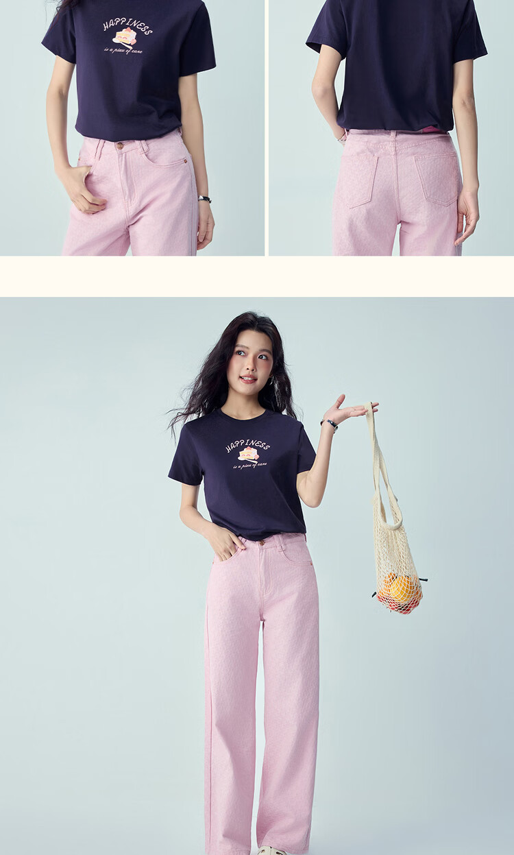 Giordano Women's Short Sleeve T-Shirt Summer New Pure Cotton Dessert Theme Print Crew Neck Casual Top 05396387 16