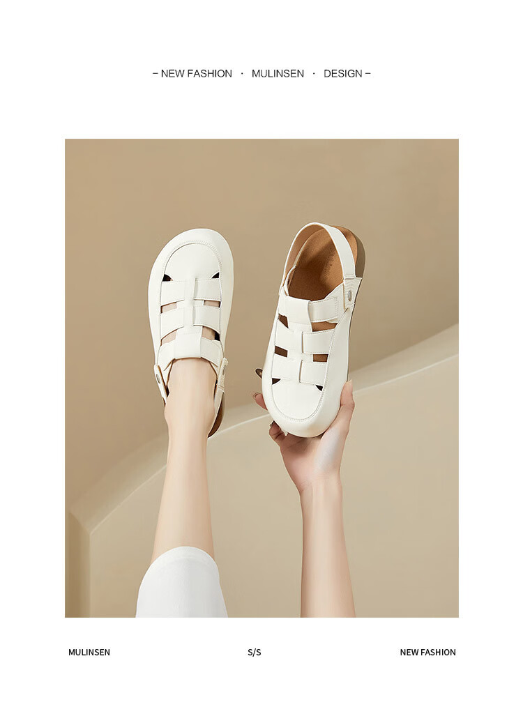 Mulinsen Women’s Rome Hollow Summer Sandals Dual-Wear Clogs Birkenstyle Sandals Beige 37 11