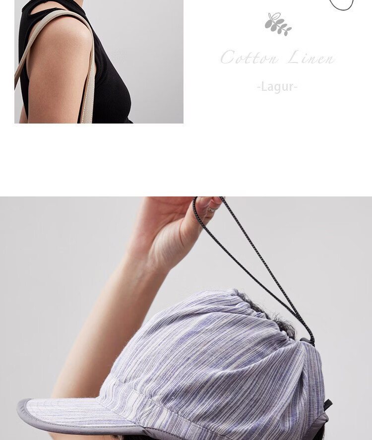 Lagur Linen Zero-Burden "Topless Baseball Cap" Sun Protection UPF100+ Sun Hat Denim Blue 16