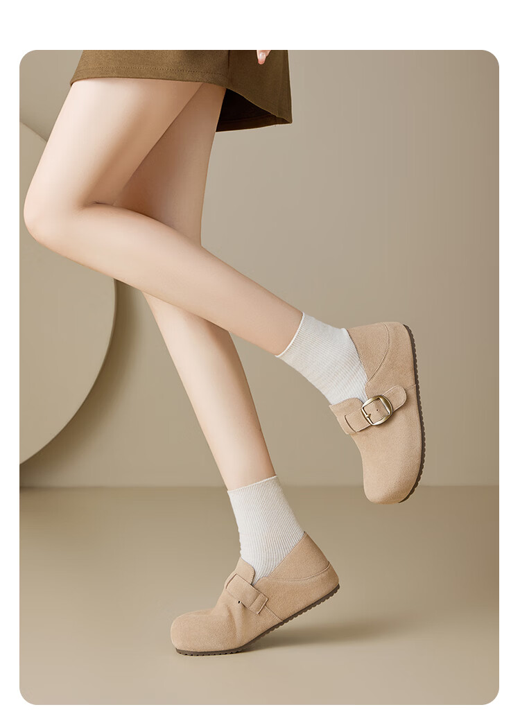 Zhuoshini Platform Birkenstock Shoes 2026 New Spring Full Coverage Thick Sole Slip-On Women's Shoes Camel Color Size 37 9