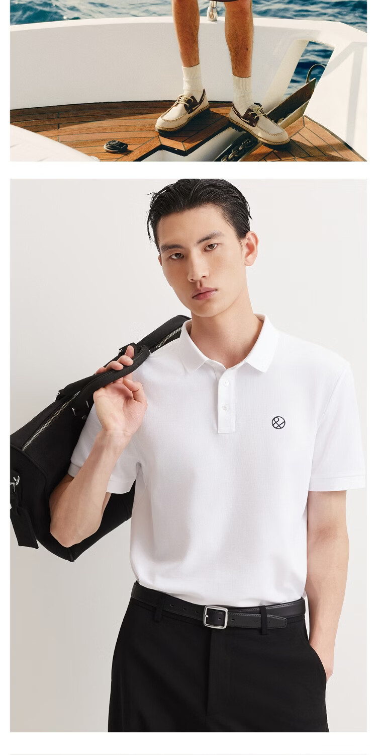 JACK&JONES Men's Polo Shirt Cool Touch Simple Embroidery Slim Fit Multi-Color Short Sleeve Collared Top 226106018 16