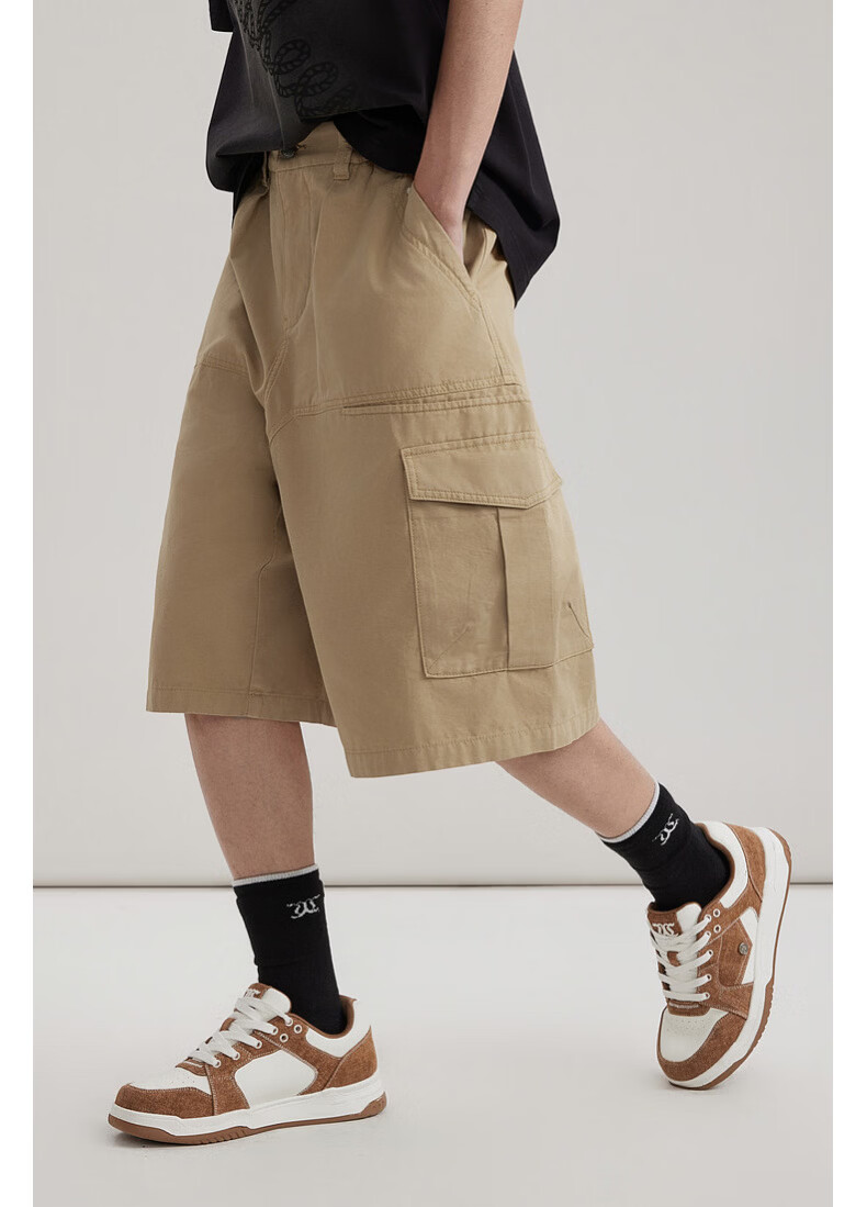 CABBEEN Vintage Denim Cargo Shorts Men Large Pocket Workwear Outdoor Durable Breathable Summer 2026 6