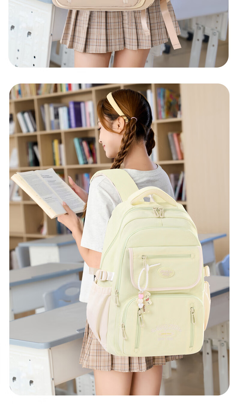 Anyshine Elementary School Girls Large Capacity Lightweight Backpack for Grades 4-6, High-Value Anti-Burden School Bag for Middle and High School Students 10