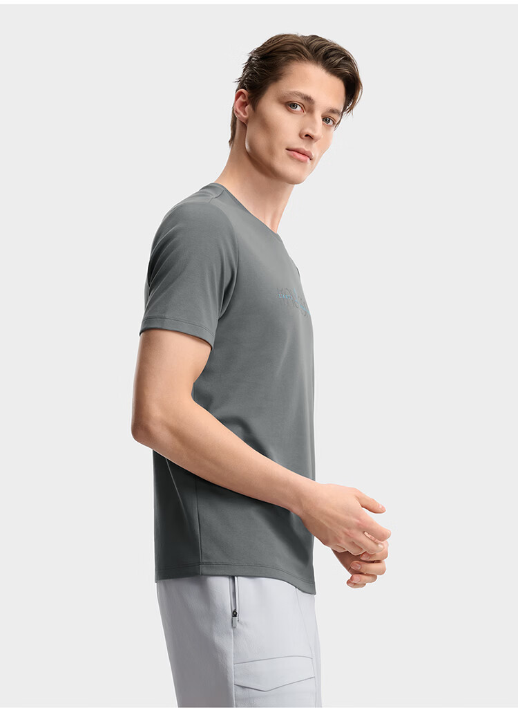 FILA Official Men's Knitted Short Sleeve Shirt 2026 Summer Casual Basic Black Crew Neck T-Shirt 12