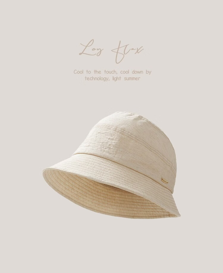 Lagur Cooling Linen "Nature's Essence" Sun Protection Fisherman Hat Small Brim Versatile Summer Sunshade New Style Off-White 12