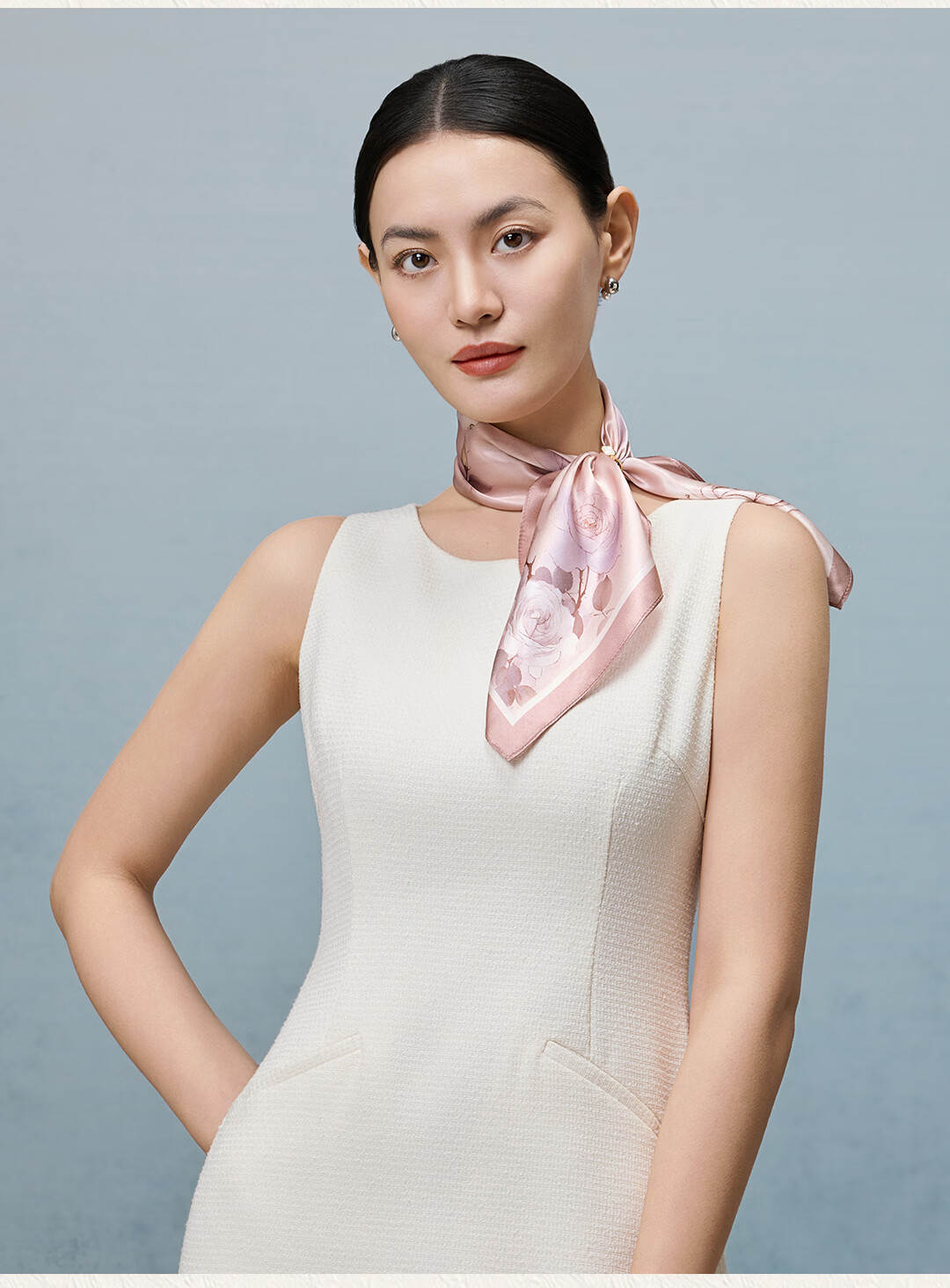 Shanghai Story Spring New Women's 100% Mulberry Silk Small Square Scarf Gift Box for Mom Birthday and Girlfriend Gift 16