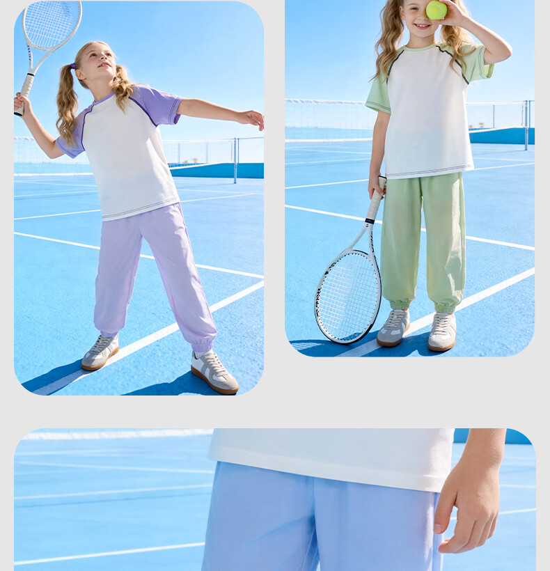 Baleno Girls' Pants 2026 Summer Thin Long Pants Kids Summer Stylish Versatile Mosquito-Repellent Casual Trousers 7