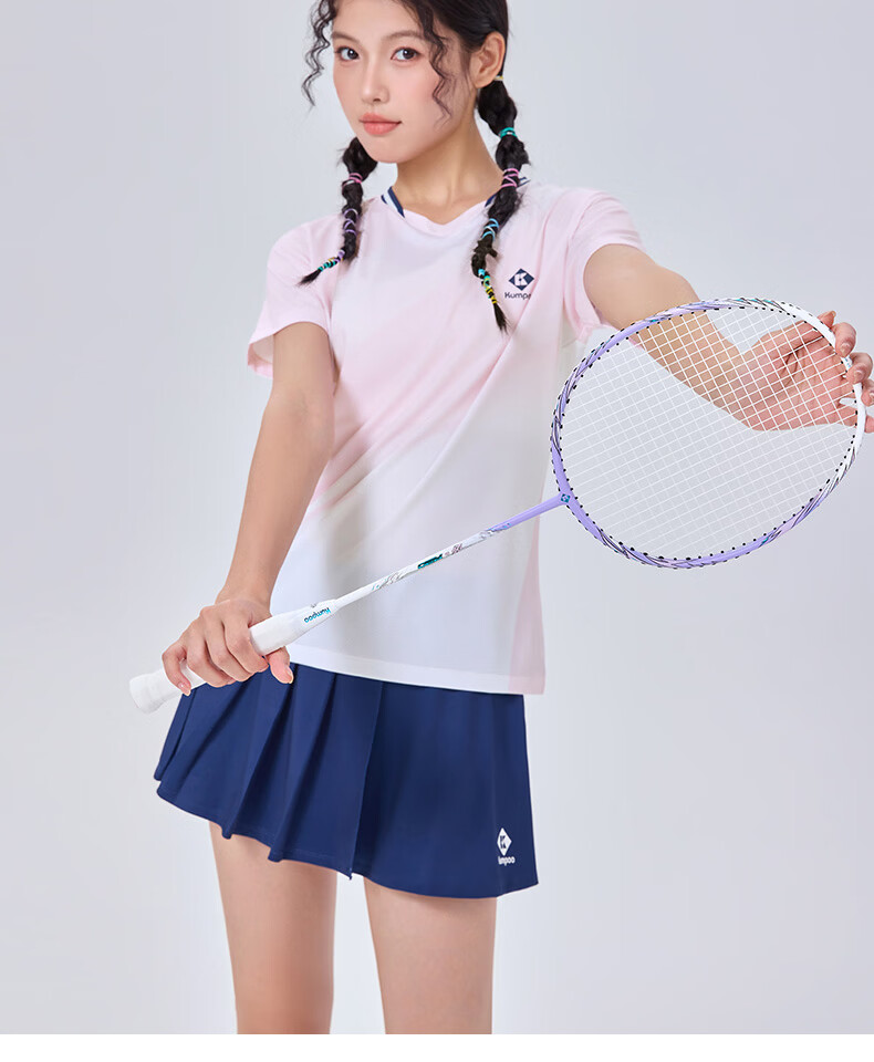 KUMPOO 26th Anniversary New Badminton Shirt Short Sleeve Comfortable Breathable K261W-1227 Women's Pink 3XL 15