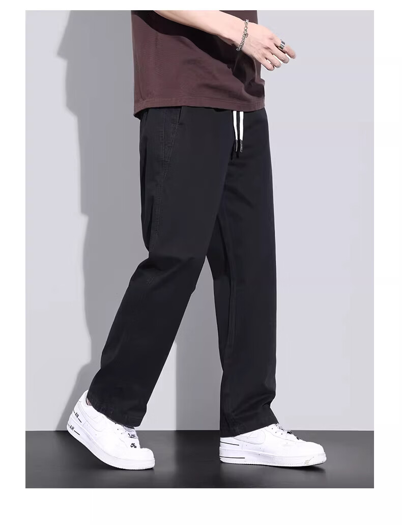 Playboy Pure Cotton Casual Pants Men Summer Thin Loose Straight Cargo Pants Trendy Brand Versatile New Sports Wide-Leg Trousers 24