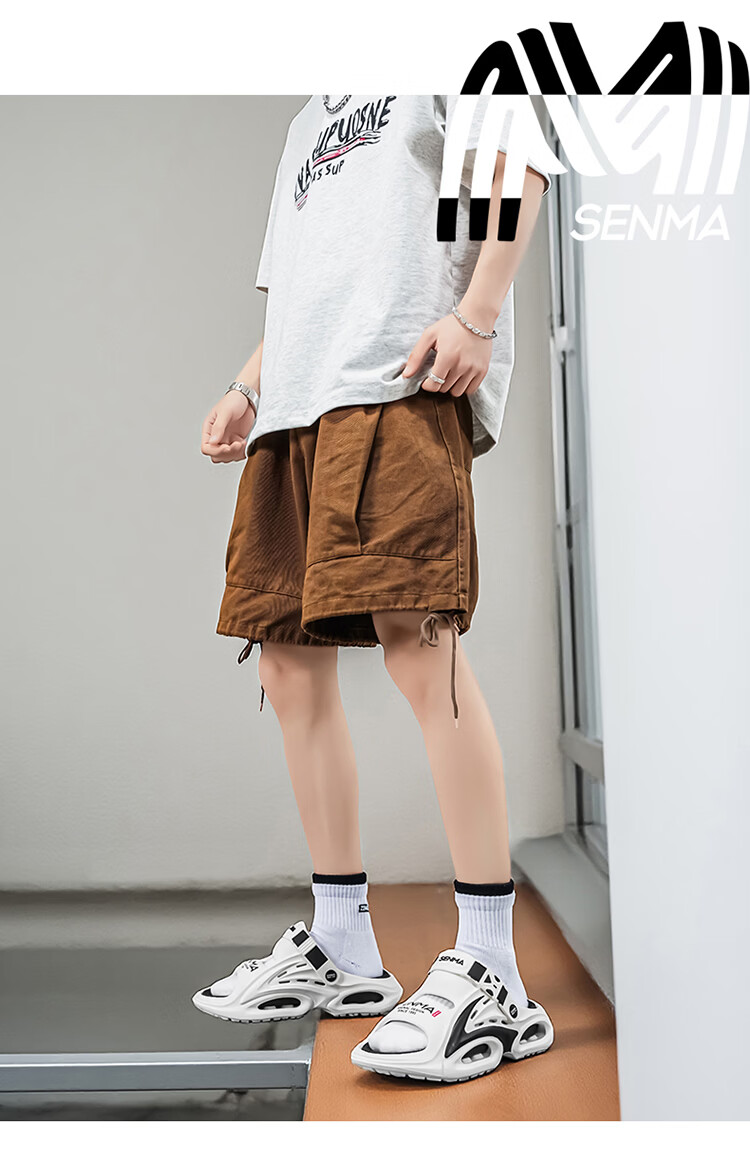 Senma Men's Slippers 2026 New Summer Outdoor Non-Slip Wear-Resistant Lazy Slip-On Dual-Purpose Beach Sandals 8