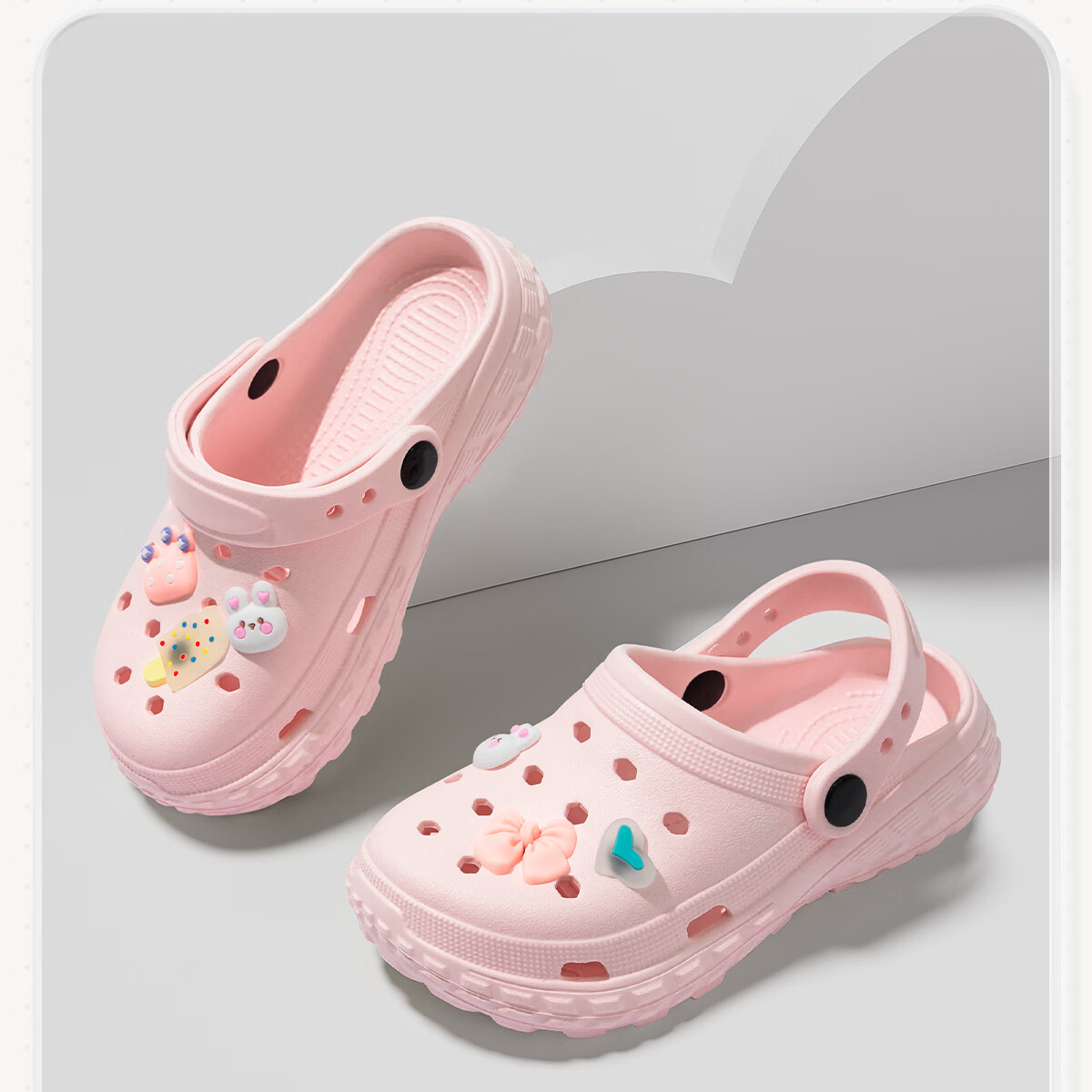 Runrou [No Carcinogenic Phthalates] Children's Slippers for Girls Ages 6-12 Summer Non-Slip EVA Odor-Resistant Hole Shoes for Girls 10