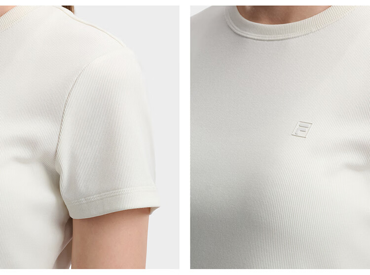 FILA Official Women's Knitted Short Sleeve Shirt 2026 Summer Casual Slim Fit T-Shirt 15